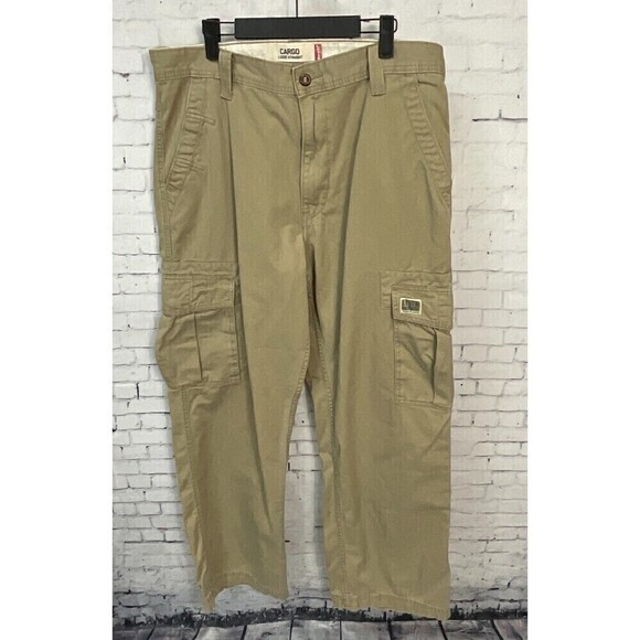 Levis Mens Cargo Loose Straight Khaki Skater Pants Size 34x32 Large Pockets T - Picture 3 of 12
